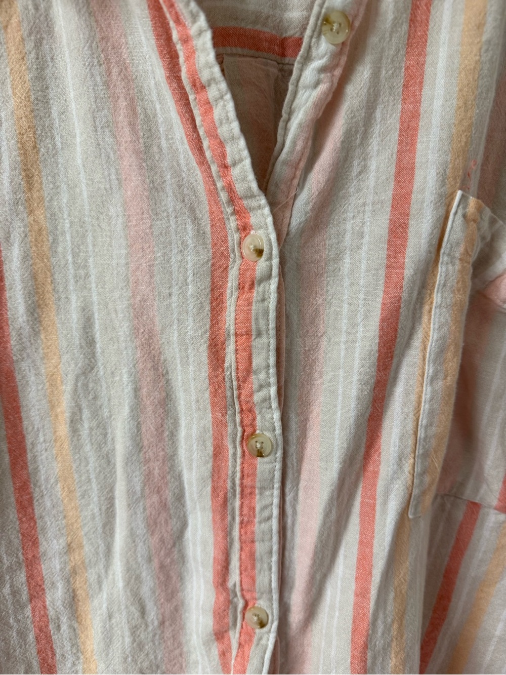 Terra & Sky Peach and Cream Striped Knit Top